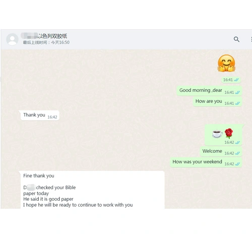 İsrail'den müşteriler İncil kağıtlarımızdan çok memnun